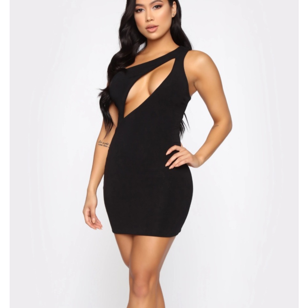 Cut me in one shoulder mini dress